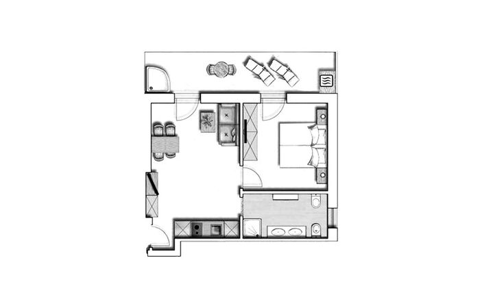 Residence Sissi Urlaub Dorf Tirol Appartement Typ Exclusive Skizze