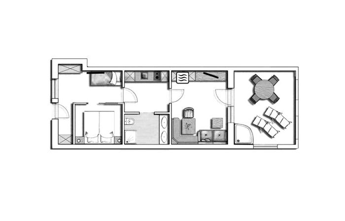 Residence Sissi Urlaub Dorf Tirol Appartement Typ Elegance Skizze