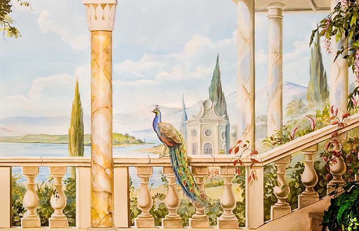 Residence Sissi piscina coperta pittura murale Wellness benessere Tirolo