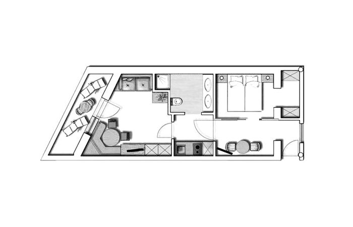 Residence Sissi Urlaub Dorf Tirol Appartement Typ Romantik Skizze
