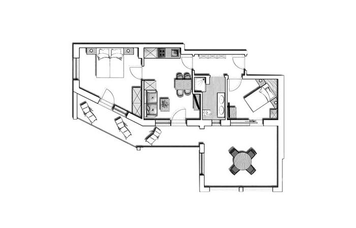 Residence Sissi Urlaub Dorf Tirol Appartement Typ Deluxe Skizze