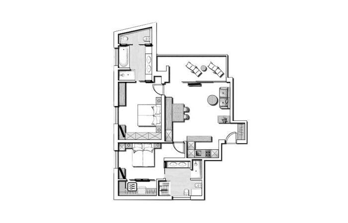 Residence Sissi Urlaub Dorf Tirol Appartement Typ Prestige Skizze
